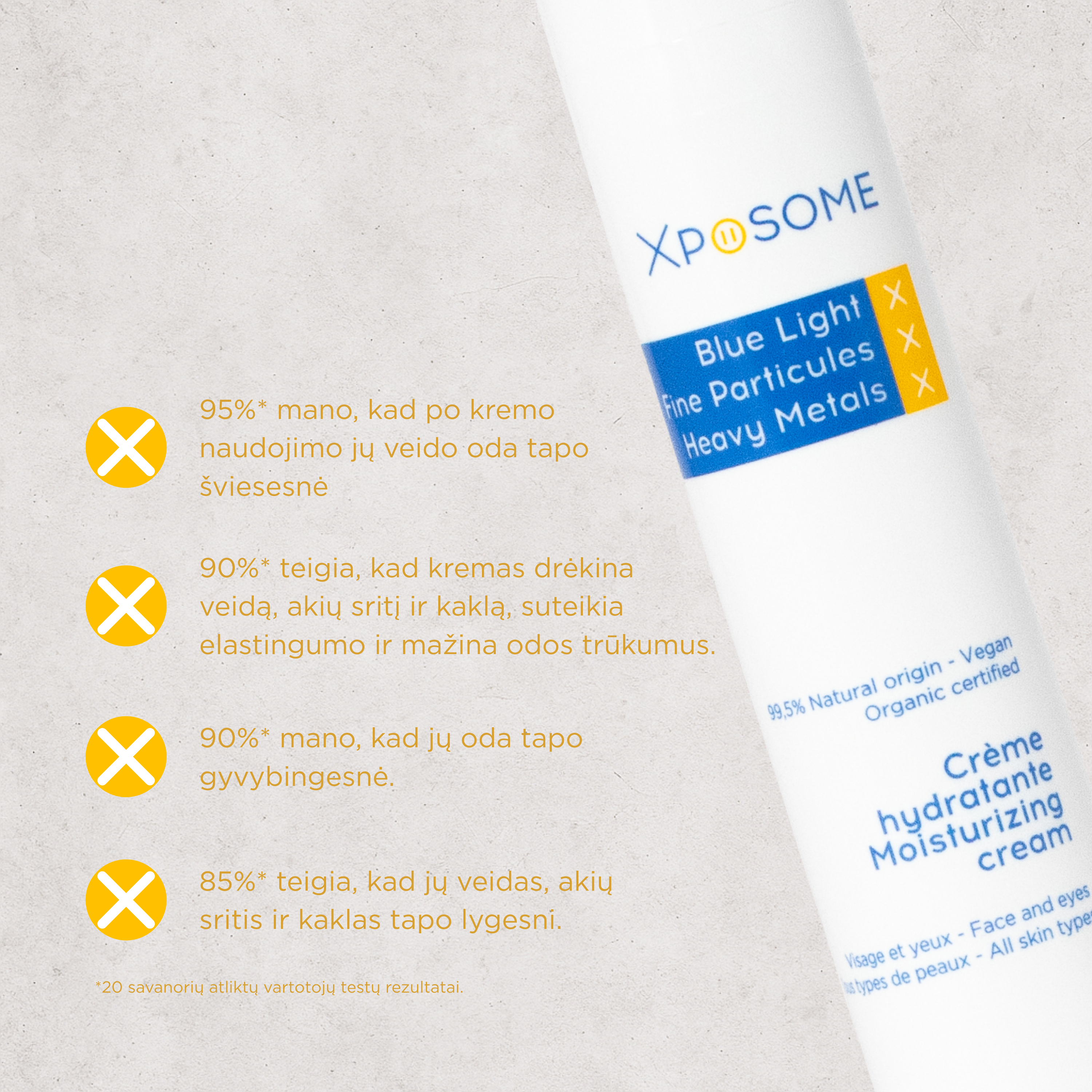 Drėkinantis veido kremas – apsauga nuo taršos, streso ir mėlynosios šviesos, 50 ml