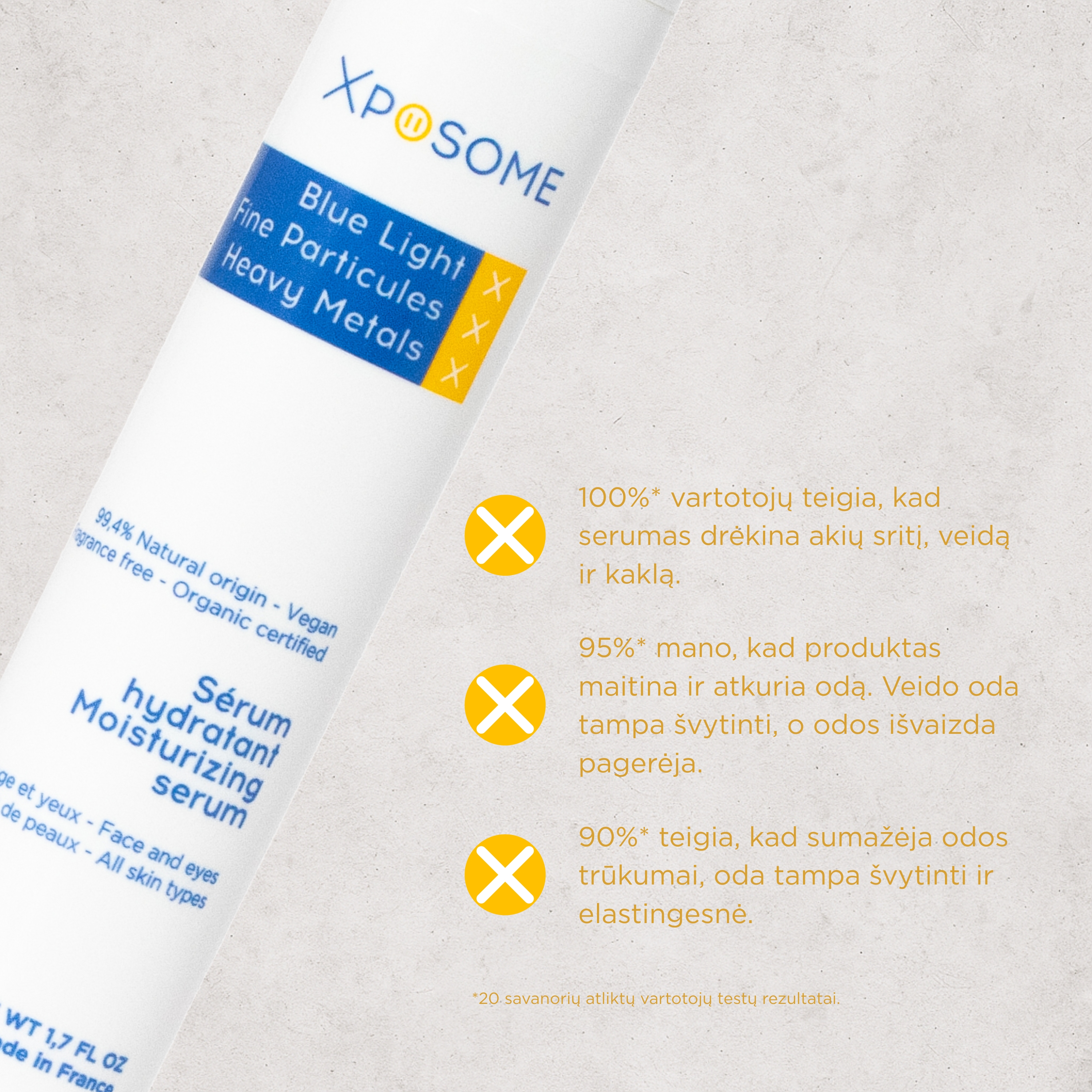 Drėkinamasis veido ir paakių serumas – švytinčiai, apsaugotai odai, 50 ml